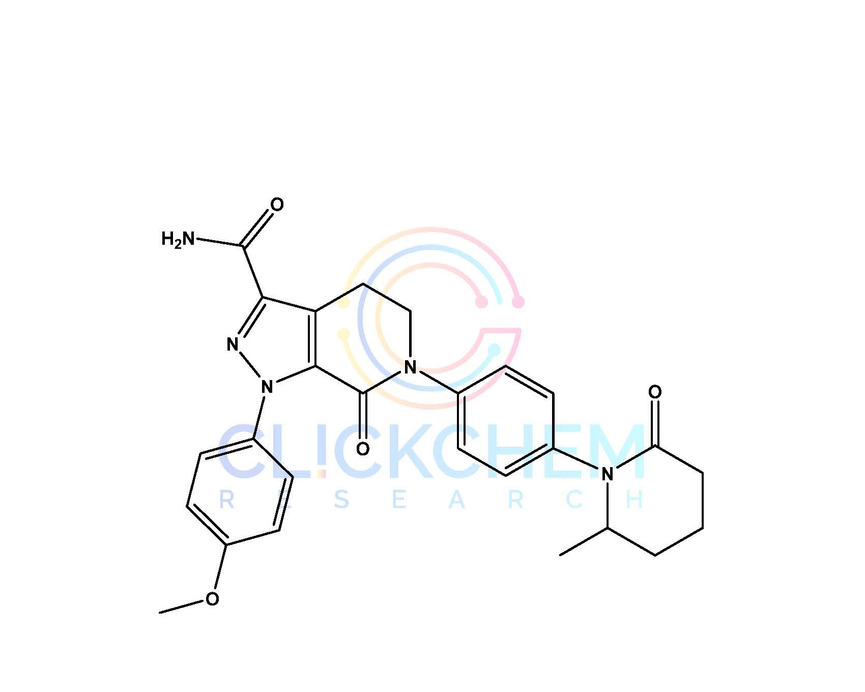 Apixaban Api Structure Apixaban Impurity A API | CAS 503614-92-4 : Clickchem Research LLP